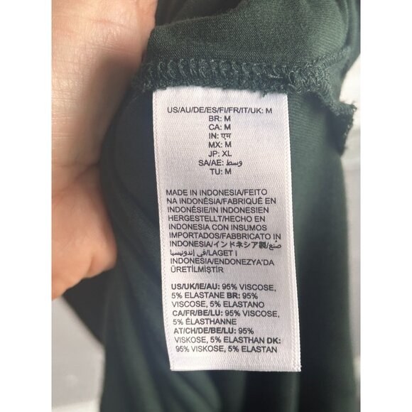 Daily Ritual Short Sleeve Jersey Knit Maxi Dress Side Slit Forest Green Small - Picture 10 of 11